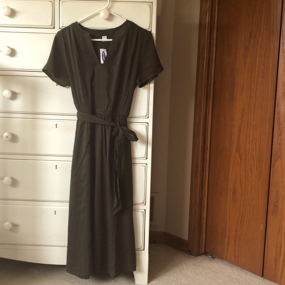 Green linen old navy dress
